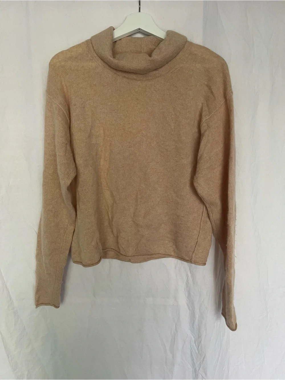 Free People Cashmere Cowl Neck Sweater Soft Cropped Pullover Size S Boho Chic